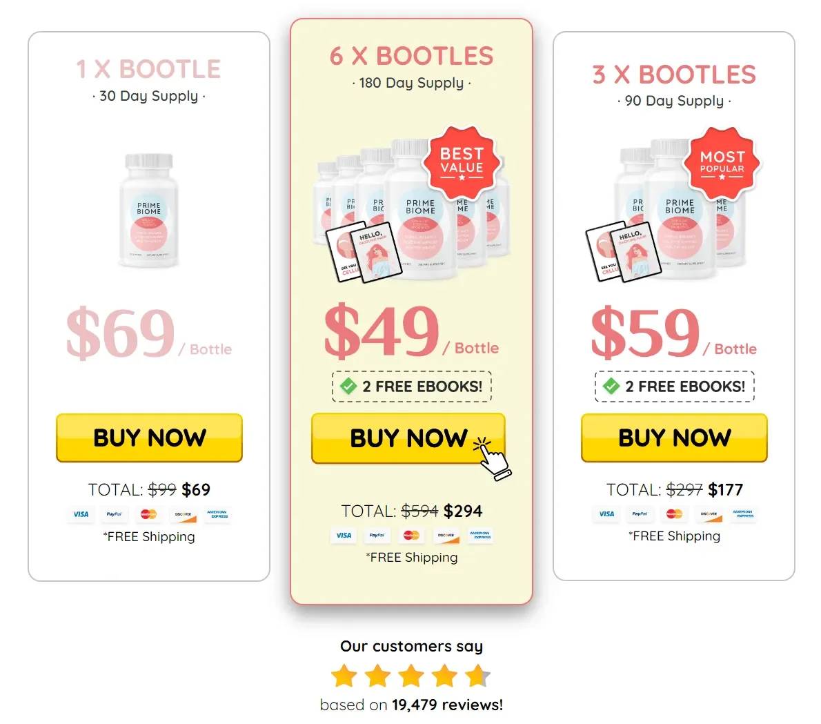 PrimeBiome Pricing – Affordable Gut with 60-Day Money-Back Guarantee